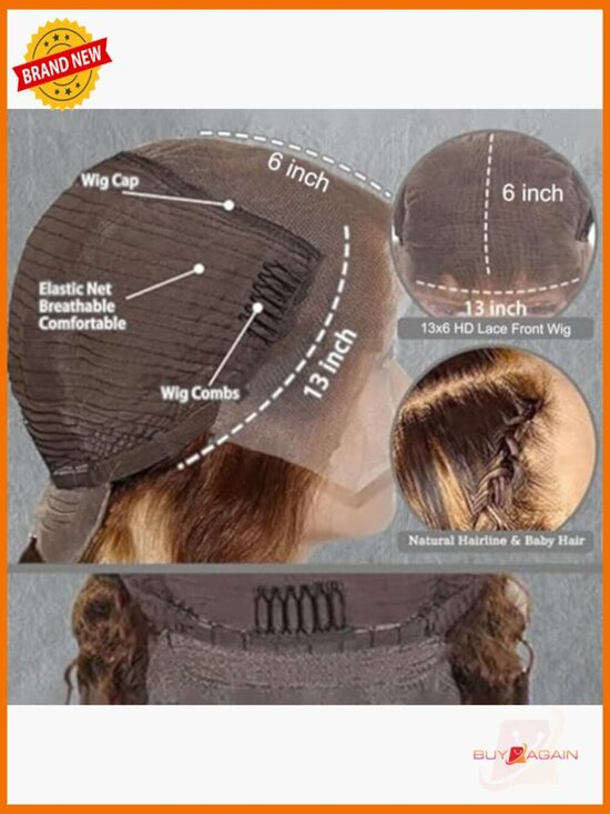 30 Inch 13x6 Highlight Wig Human Hair 200% Density Deep Curly Lace Front Wig main image 7